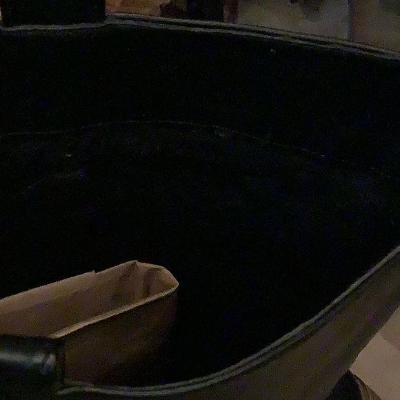 Knee length black vegan leather boots size 11. Wide calf. - Picture 5 of 6